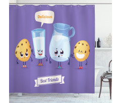 Milk in a Glass Jar Texting Shower Curtain