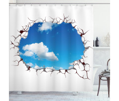 Clouds Scene from Crack Modern Shower Curtain