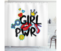 Girl Power with a Crown Shower Curtain