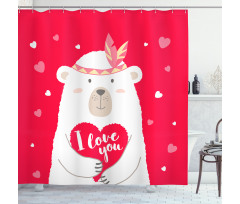Bear Holding a Heart Shower Curtain