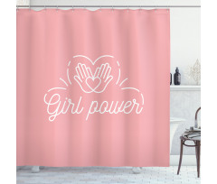 Simple Design Lettering Shower Curtain