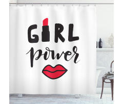 Lipstick in Text Design Shower Curtain