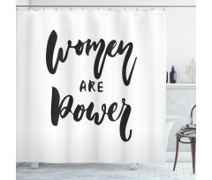 Funky Text Calligraphy Shower Curtain