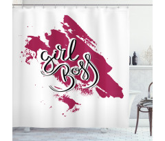 Wording on Paint Stroke Shower Curtain