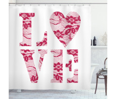 Word Love Vintage Shower Curtain