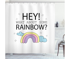 Doodle of Fluffy Clouds Shower Curtain