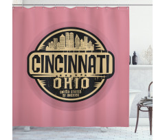 Stamp with Funky Font Shower Curtain