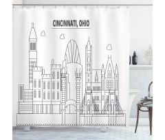 Geometric Drawn Urban Shower Curtain