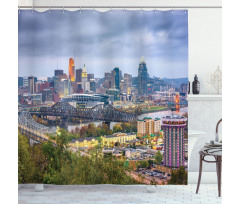 Wide Aspect of Bridge Shower Curtain