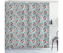 Abstract Birds and Leaves Shower Curtain