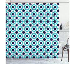 Moroccan Star and Squares Shower Curtain