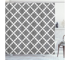 Floral Monotone Motif Shower Curtain