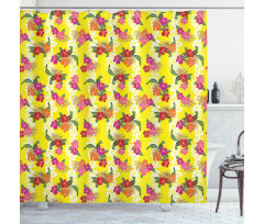 Tropical Flowers Art Shower Curtain