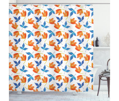 Blooming Petal and Leaf Shower Curtain