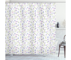 Delicate Pastel Floral Motif Shower Curtain