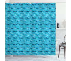 Summer Sea and Palm Trees Shower Curtain