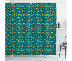 Exotic Holiday Palm Trees Shower Curtain