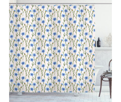 Pattern of Cornflowers Field Shower Curtain