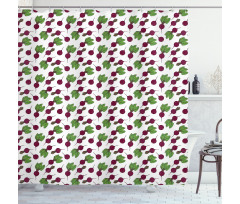 Whole and Halved Beets Shower Curtain