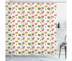 Seasonal Colorful Design Shower Curtain