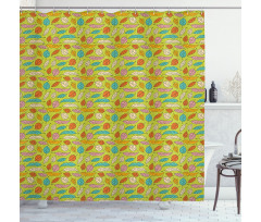 Falling Colorful Leaves Shower Curtain
