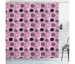 Geometric Circles and Dots Shower Curtain