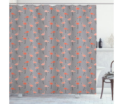 Forest Birds on Zigzags Shower Curtain