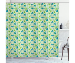 Pears with Small Sparrows Shower Curtain