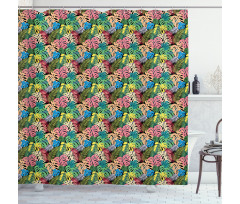 Rainbow Colored Hawaiian Shower Curtain