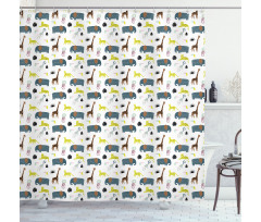 Savannah Childish Wildlife Shower Curtain