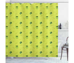 Silhouette of Citrus Fruit Shower Curtain