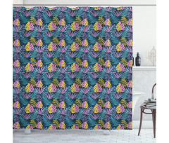 Colorful and Exotic Leaf Shower Curtain