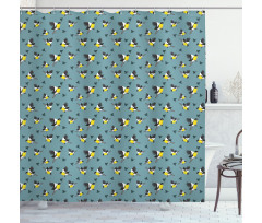 Exotic Tomtits Animal Pattern Shower Curtain