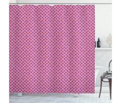 Flowers and Oval Shapes Shower Curtain