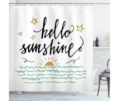 Sunset Scene Words Shower Curtain