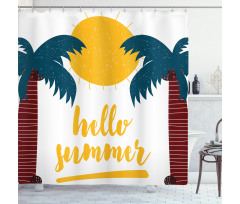 Calligraphy Hello Summer Shower Curtain