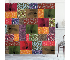Colorful Pine Squares Art Shower Curtain