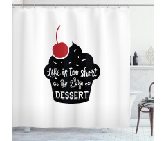 Pastry Silhouette Words Shower Curtain