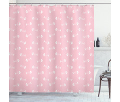 Fish Bones Hearts Shower Curtain