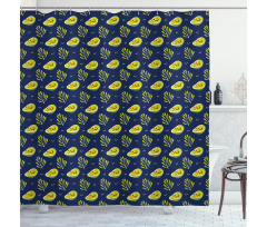 Tropical Papaya and Branches Shower Curtain