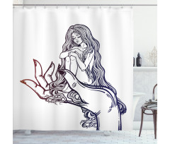 Fairytale on a Human Hand Shower Curtain