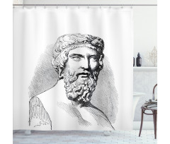 Vintage Sketch of Plato Shower Curtain