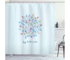 Joy to the World Wording Shower Curtain