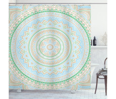 Oriental Motif Pastel Tone Shower Curtain