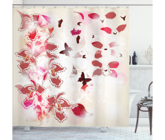 Orchids Butterflies Tropic Shower Curtain