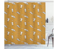 Cow Skulls Arrows Feathers Shower Curtain