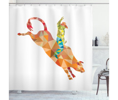 Geometric Fractal Cowboy Bull Shower Curtain