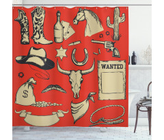 Wanted Sign Old West Shower Curtain