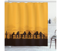 Cowboys Sitting on the Fence Shower Curtain