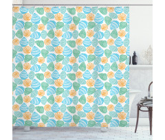 Simplistic Nautical Shell Shower Curtain